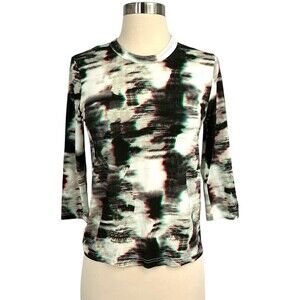 Christian Wijnants Tadika Jersey Top Anaglyph Desert 3/4 Sleeve Slim Fit Size XS